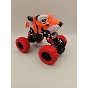 Tiger 4 Wheel Pull Back Toys Kids Rubber Tires works SEE VIDEO